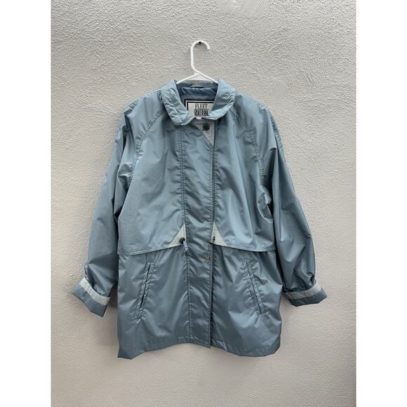 Fleet Street Womens Jacket Size Medium Blue Double Closure Zip Up Lined Collared - Picture 1 of 14